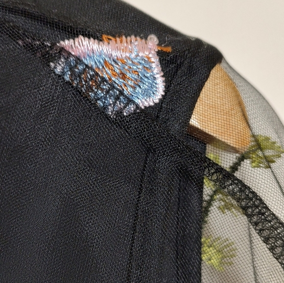 Floral Embroidered Black Dress - Picture 11 of 12